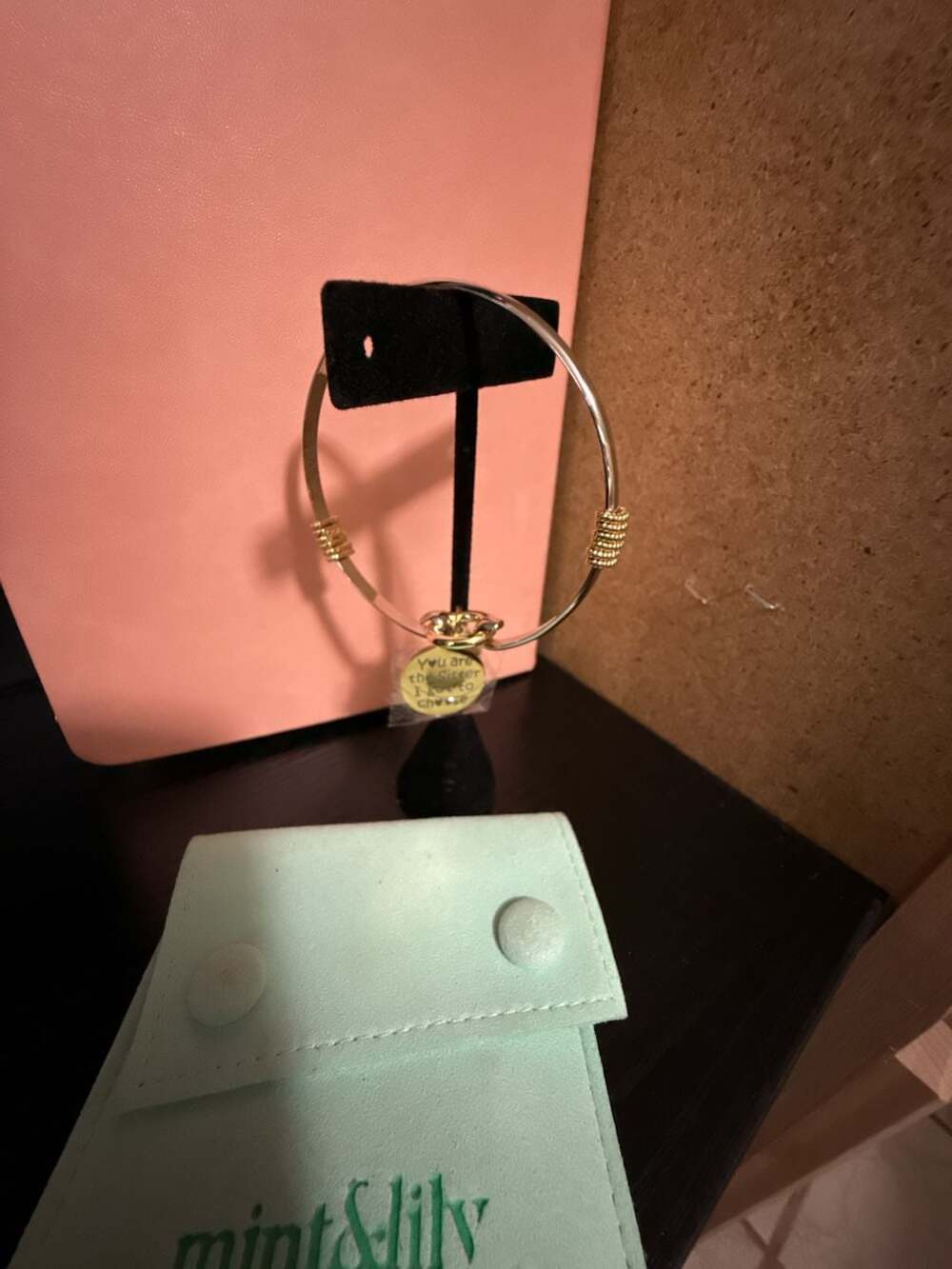 Mint & Lily Friends Are The Family We Choose Gold Bangle Bracelet